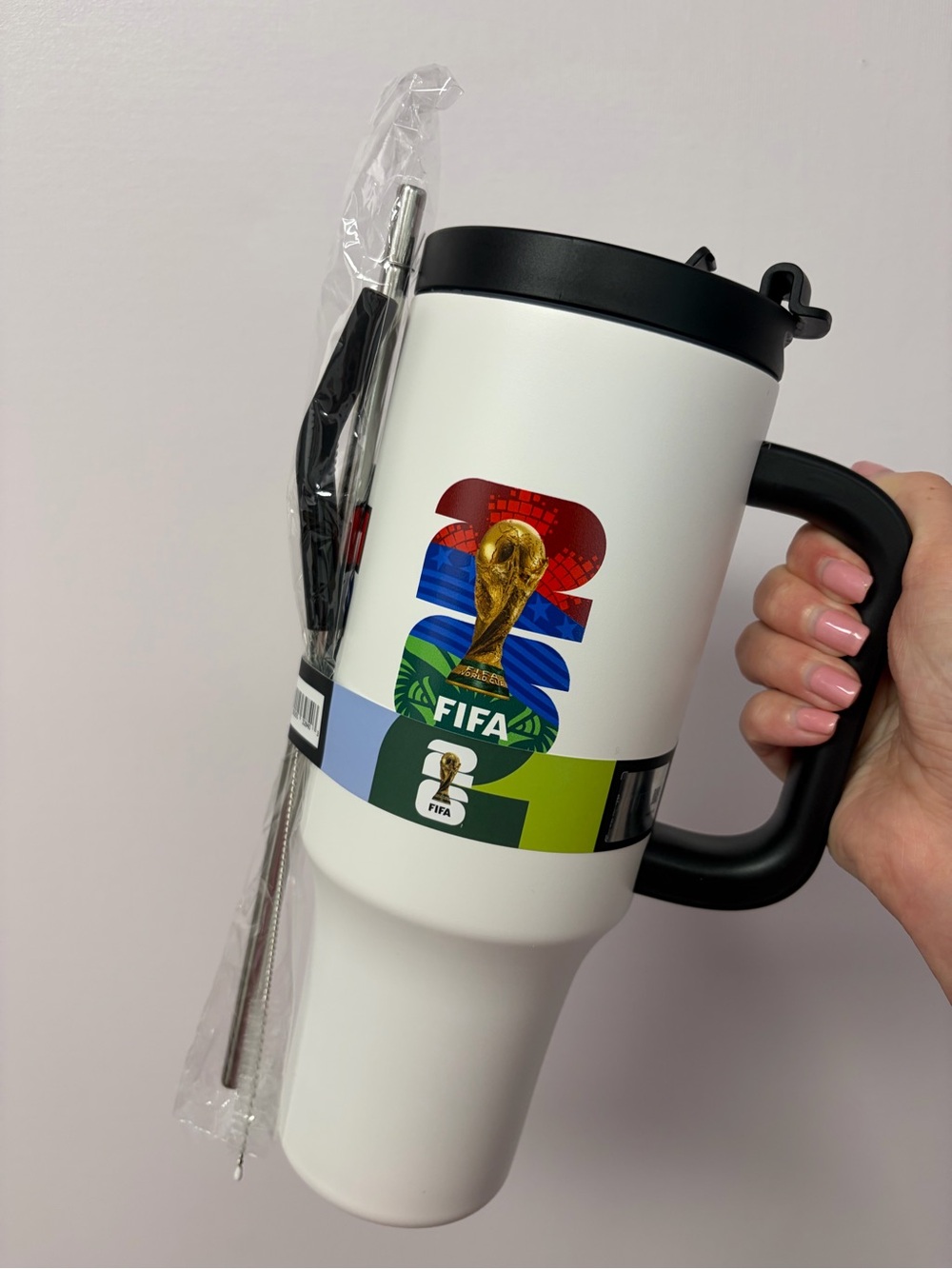 FIFA 2026 World Cup 40oz  Travel Tumbler with Black Handle